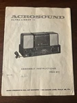 Acrosound Ultra-linear Ii Tube Amplifier Assembly Instruction Original Oem. Fixed Price $99.99.