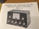 Heathkit Audio Analyzer AA-1 Assembly & Operation Manual. Fixed Price $28.01.