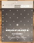Marantz CD40 MK2 CD-40 Mkii Player Service Manual *original*. Fixed Price $24.97.
