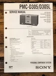 Sony PMC-D305L Stereo Service Manual *original*. Fixed Price $14.97.