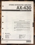 Yamaha AX-430 Amplifier Owners / User Manual *original*. Fixed Price $24.97.