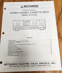 Mitsubishi M-T5100 Double Cassette Deck Service Manual Oem. Fixed Price $10.95.