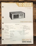 Sony TC-203SD Cassette Service Manual *original*. Fixed Price $14.97.