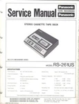 Panasonic Service Manual For RS261US. Fixed Price $11.99.