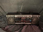 Vintage Boom Box Radio Dual Cassette Detachable Speakers 3-5676A Works. Fixed Price $114.99.