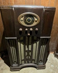 Rare Of Left Admiral Stratosphere Hi-fi Console Tube Radio 1930S. Fixed Price $2400.00.