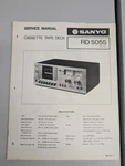 Sanyo Rd 5055 Cassette Tape Deck Service Manual D-5316. Fixed Price $64.95.