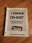 Fisher Cr 4027 Cassette Deck Service Manual Repair. Fixed Price $24.99.
