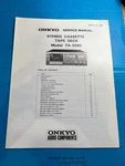 Original Onkyo TA-2080 Cassette Tape Deck Service Manual/schematic. Fixed Price $49.00.