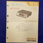 Sony TC-17 Service Manual Original Paper Oem Repair Guide Usa. Fixed Price $19.96.