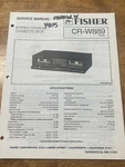 Fisher CR-W889 Stereo Double Cassette Deck Original Service Repair Manual. Fixed Price $11.95.