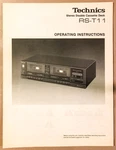 Technics RS-T11 Cassette Deck User / Owners Manual *original*. Fixed Price $14.97.