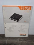 Sony TC-95A Cassette-corder Service Manual Vintage Original Paperwork Repair. Fixed Price $13.49.