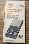 Vintage General Electric 3-5015 Slim Ac/dc Cassette Tape Rec Complete W/box. Fixed Price $31.99.