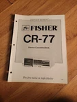 Fisher Cr 77 Cassette Deck Service Manual Repair. Fixed Price $18.88.