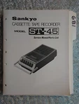 Sankyo ST-45 Service Manual Original Repair Book Cassette Tape Deck Recorder. Fixed Price $19.99.