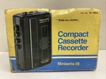 Vintage New Realistic Compact Cassette Recorder MINISETTE-19 Box Manual 14-1054A. Fixed Price $14.99.