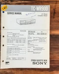 Sony TC-WR900 Cassette Deck Service Manual *original*. Fixed Price $14.97.
