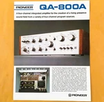 Nos Original Pioneer QA-800A Four-channel Amplifier Brochure Uncirculated. Fixed Price $19.95.