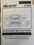 Memorex 9199M Double Cassette Turntable 3 Cd Changer Remote Am/fm Stereo System. Fixed Price $199.99.