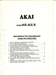 Akai Model HX-A3/X Cassette Deck Schematic Diagram & Pc Boards. Fixed Price $14.00.