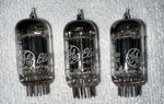 (3) Strong Ge 5687 Tube Matched Codes Black Plate Vacuum Radio Audio Amp. Fixed Price $24.00.