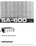 Pioneer SA-600 Amplifier Owners Manual. Fixed Price $19.99.