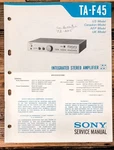 Sony TA-F45 Amplifier Service Manual *original*. Fixed Price $24.97.