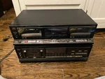 Fisher CA-890 Integrated Stereo Amplifier & Double Reverse Cassette Deck CR-W890. Fixed Price $110.00.