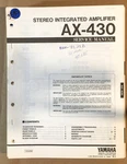 Yamaha AX-430 Amplifier Service Manual *original*. Fixed Price $19.97.
