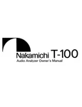 Nakamichi T-100 Audio Analyzer Owners Instruction Manual. Fixed Price $22.24.