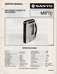 Sanyo M1770 Mini Cassette Service Manual. Fixed Price $13.00.