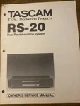 Tascam Owners Service Manual RS-20 Teac Pro Reverb System Vintage Original. Fixed Price $33.33.