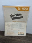 Sony Stereo Cassette Tape Recorder TC-118SD Service Manual Original Repai. Fixed Price $13.49.
