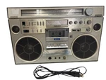 Hitachi TRK-8600RM Stereo Radio Cassette Recorder Silver Used Tested Vintage. Fixed Price $440.00.