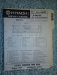 Hitachi D-W500 Service Manual Original Repair Book Stereo Tape Deck Player. Fixed Price $20.00.