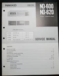 Nikko ND-600 ND-620 Cassette Deck Service Manual Original. Fixed Price $29.99.