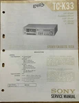Sony TC-K33 Stereo Cassette Deck Original Service Manual. Fixed Price $14.94.