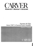 Carver AV-705X Amplifier Owners Manual. Fixed Price $22.24.