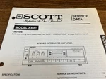 Original Scott A4001 Integrated Amplifier Service Manual/schematic. Fixed Price $39.00.