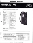 Craig J552, Electronic Notebook Microcassette Recorder, Original Service Manual. Fixed Price $15.00.