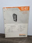 Sony TC-45 Cassette Player Service Manual Original Paperwork Vintage Genuine. Fixed Price $13.49.