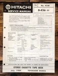 Hitachi D-E26 Cassette Service Manual *original*. Fixed Price $14.97.