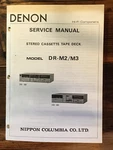 Denon DR-M2 DR-M3 Cassette Service Manual *original*. Fixed Price $19.97.