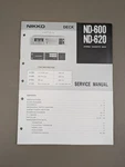 Nikko ND-600, ND-620 Stereo Cassette Deck Service Manual D-1947. Fixed Price $54.95.