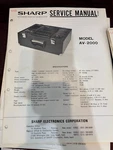 Orig. Sharp AV-2000 AV2000 Repair & Service Manual *original**. Fixed Price $24.99.