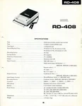Vintage Sharp Service Manual Portable Cassette Tape Recorder Model RD-408. Fixed Price $17.00.
