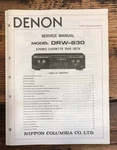 Denon DRW-830 Cassette Service Manual *original*. Fixed Price $24.97.
