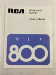 Rca Video Cassette Recorder Owner's Manual Vlp 800. Fixed Price $15.00.