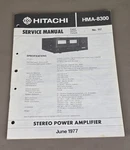 Hitachi Stereo Power Amplifier HMA-8300 Service Manual D-3898. Fixed Price $350.00.